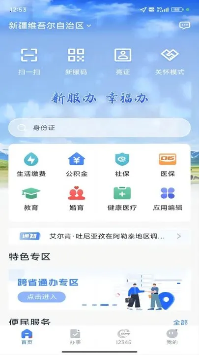 新疆政务服务网截图
