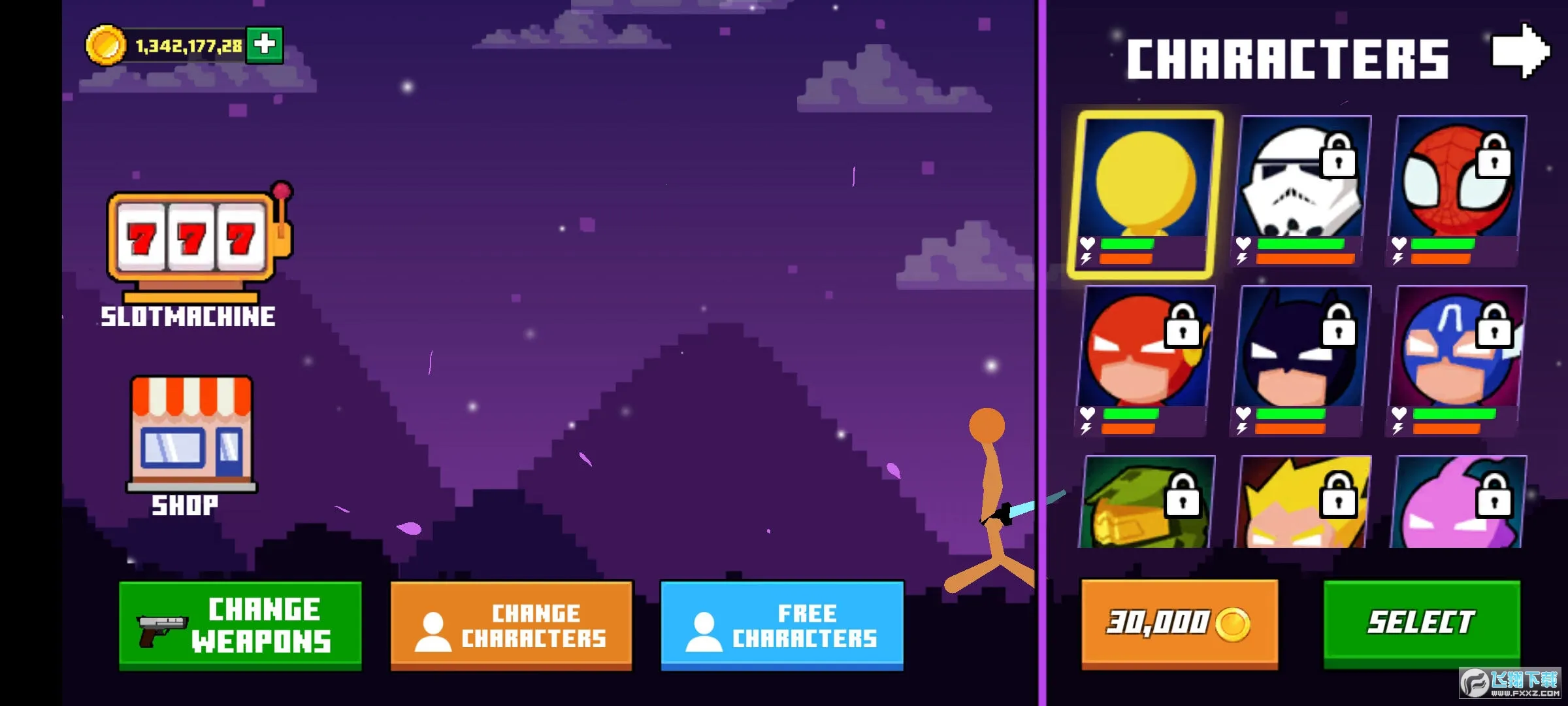 火柴人像素格斗截图