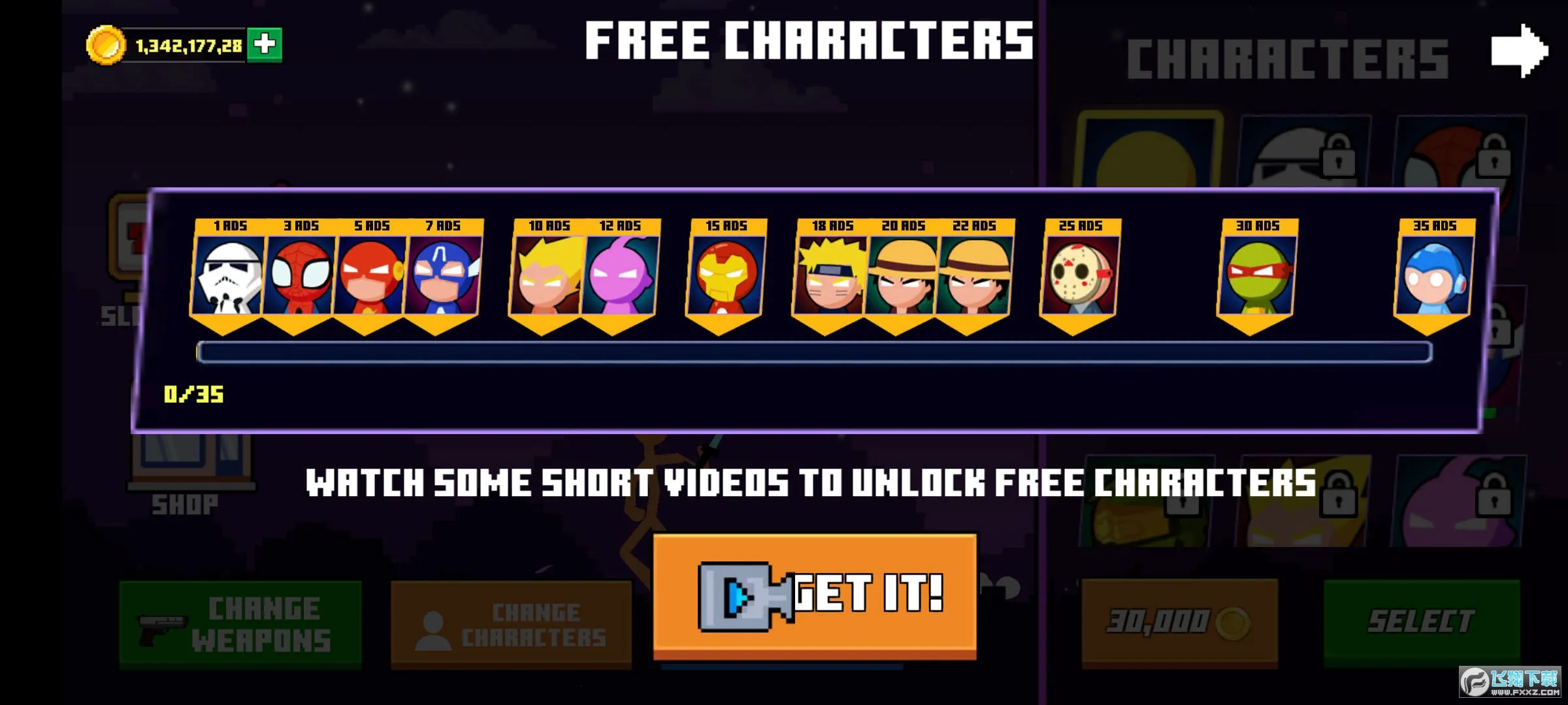 火柴人像素格斗截图