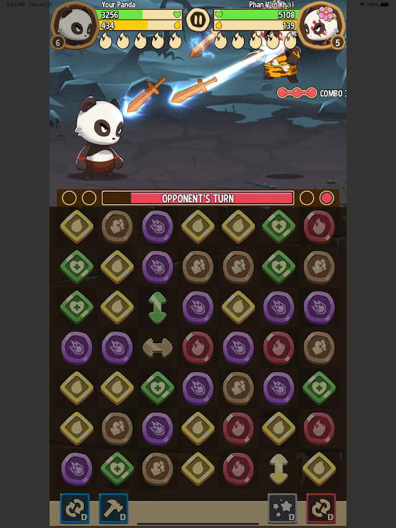 熊猫竞技场：三消对战(熊猫三消益智游戏)截图