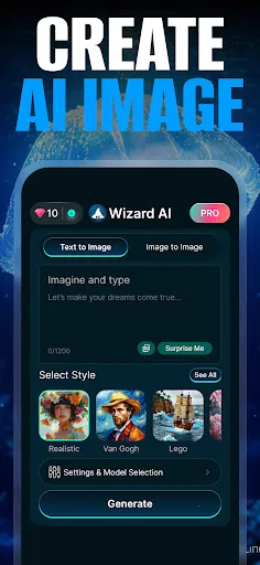 Wizard AI(AI图像生成软件)截图