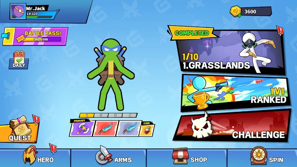 火柴人武器大乱斗去广告(火柴人战斗游戏)截图